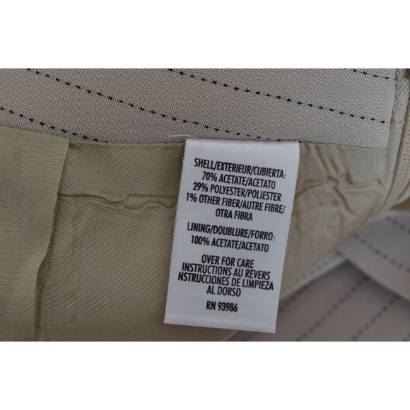 Vintage 00s Mid-Waist Beige Chalk Stripe Trousers | 30‎ waist - Picture 9 of 10